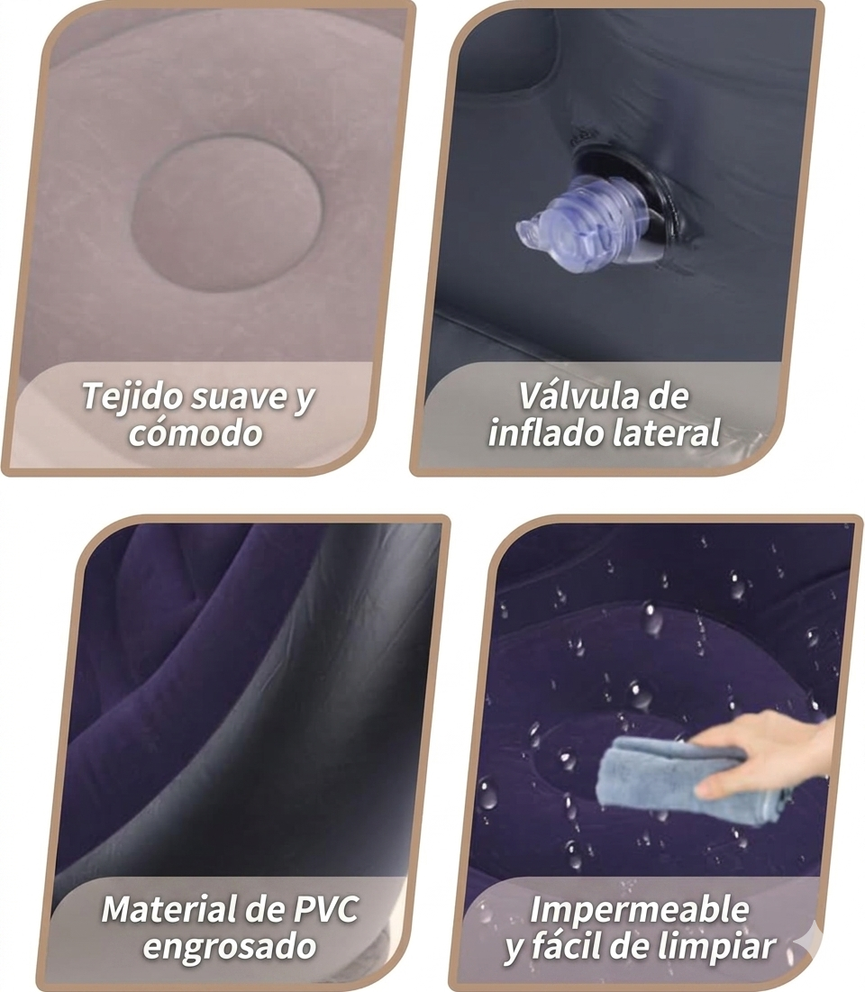Sofá Cama Inflable Portátil con Reposapiés